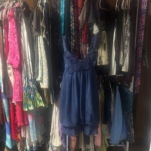 Wet Seal Royal Blue Dress with Lace Detail